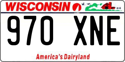 WI license plate 970XNE
