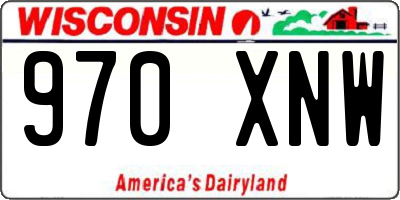 WI license plate 970XNW
