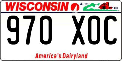 WI license plate 970XOC