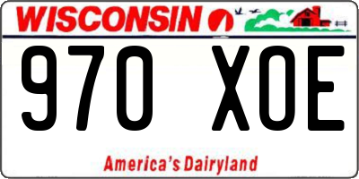 WI license plate 970XOE