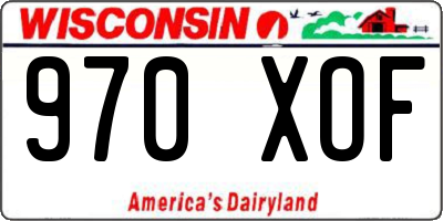 WI license plate 970XOF