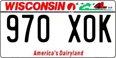 WI license plate 970XOK