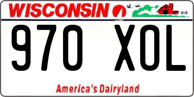 WI license plate 970XOL
