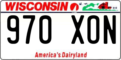 WI license plate 970XON