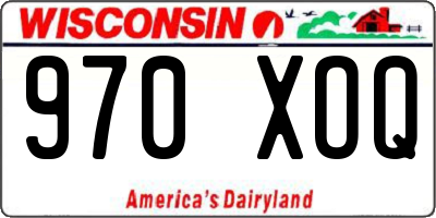 WI license plate 970XOQ