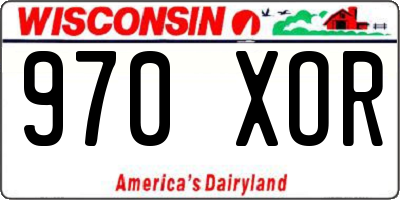 WI license plate 970XOR