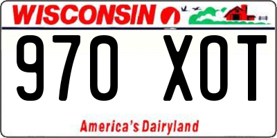 WI license plate 970XOT