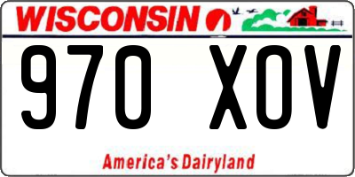 WI license plate 970XOV