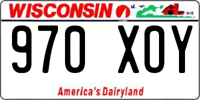 WI license plate 970XOY