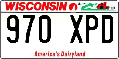 WI license plate 970XPD