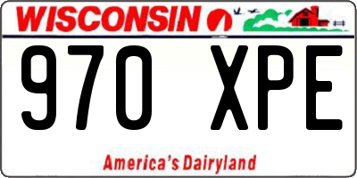 WI license plate 970XPE