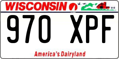 WI license plate 970XPF