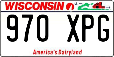 WI license plate 970XPG