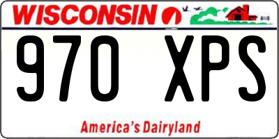 WI license plate 970XPS