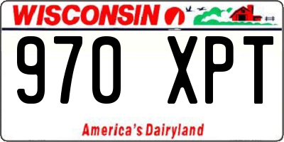 WI license plate 970XPT