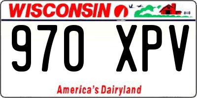 WI license plate 970XPV