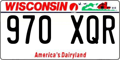 WI license plate 970XQR