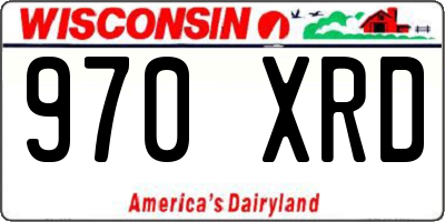 WI license plate 970XRD