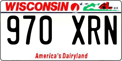 WI license plate 970XRN