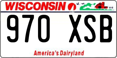 WI license plate 970XSB