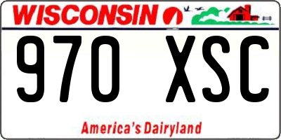 WI license plate 970XSC