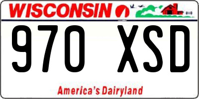 WI license plate 970XSD