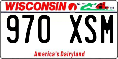 WI license plate 970XSM