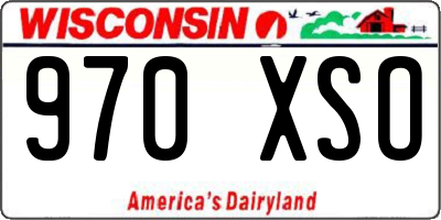 WI license plate 970XSO