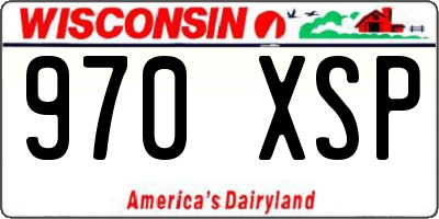WI license plate 970XSP