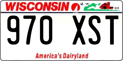 WI license plate 970XST