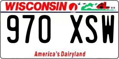 WI license plate 970XSW