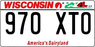 WI license plate 970XTO