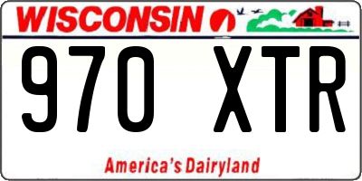 WI license plate 970XTR