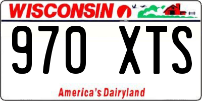 WI license plate 970XTS