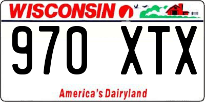 WI license plate 970XTX