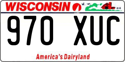 WI license plate 970XUC