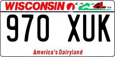 WI license plate 970XUK