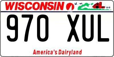 WI license plate 970XUL