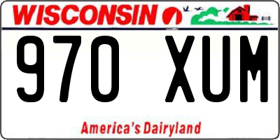 WI license plate 970XUM