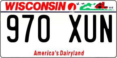 WI license plate 970XUN