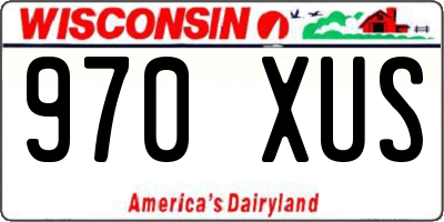 WI license plate 970XUS