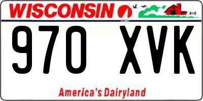 WI license plate 970XVK