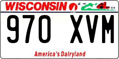 WI license plate 970XVM