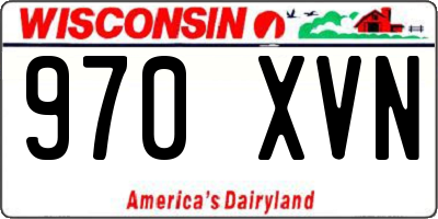 WI license plate 970XVN