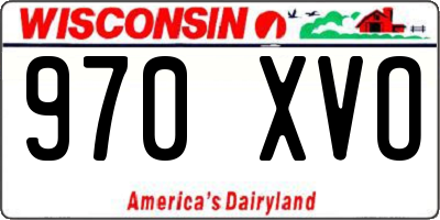 WI license plate 970XVO