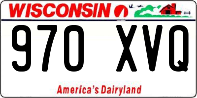 WI license plate 970XVQ
