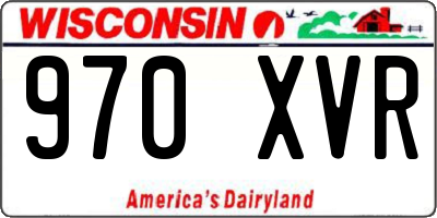 WI license plate 970XVR