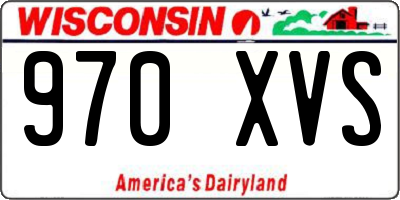 WI license plate 970XVS
