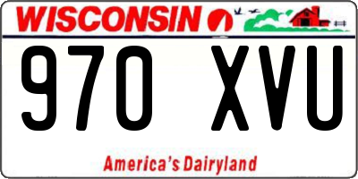 WI license plate 970XVU