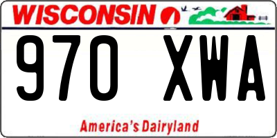 WI license plate 970XWA